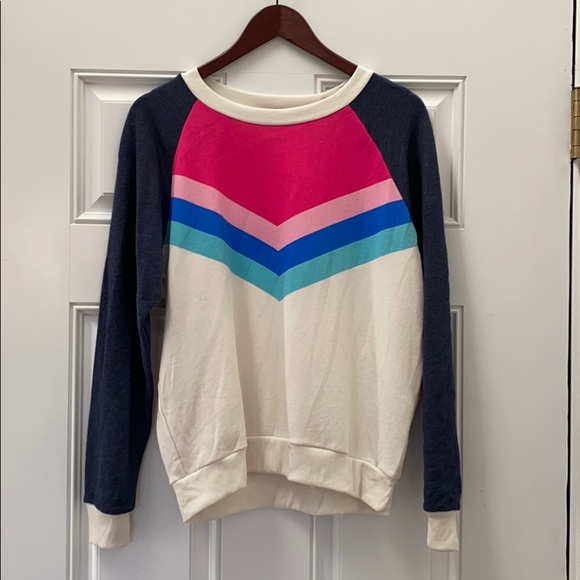 WILDFOX Fiona Passion Chevron Pullover Shirt Med - Picture 2 of 7